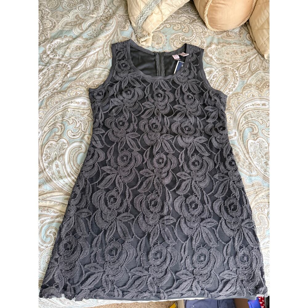 Love On A Hanger Lace Overlay Gray Dress Size Large New